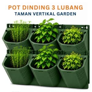 pot dinding 3 lubang vertikal garden