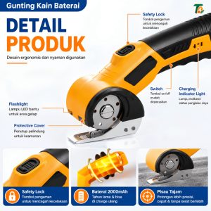 Gunting Kain Baju Elektrik 4V