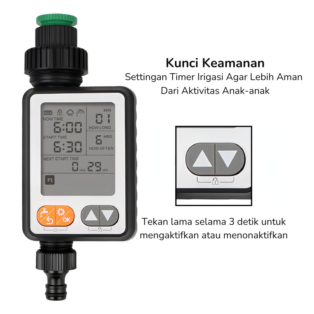 Digital Water Timer Kran Irigasi Otomatis Sensor Hujan Otomatis Penyiram Tanaman Kebun - Gambar 2