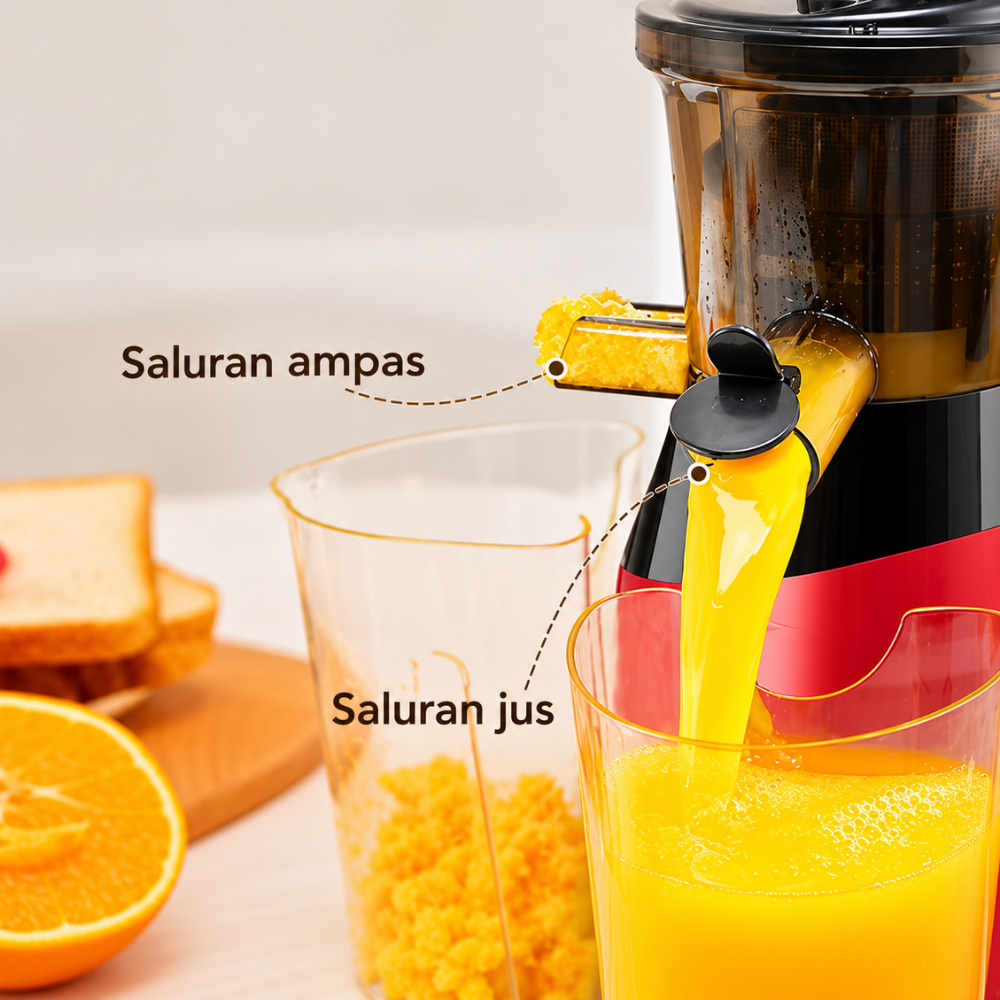 Mesin Pembuat Jus Buah dan Sayur Slow Juicer Multifungsi 500W - Gambar 2