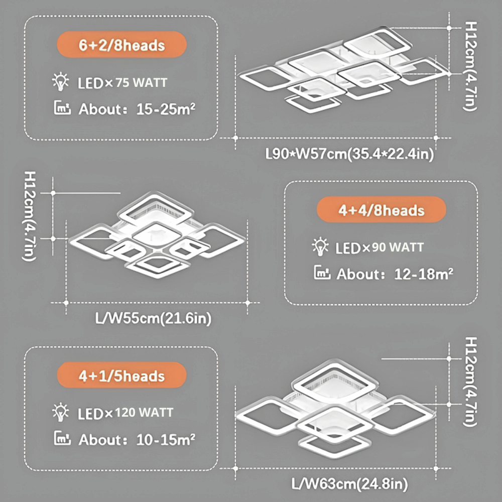 Lampu Plafond LED Minimalis Modern Chandelier Light Lampu Hias 90 Watt - Gambar 4