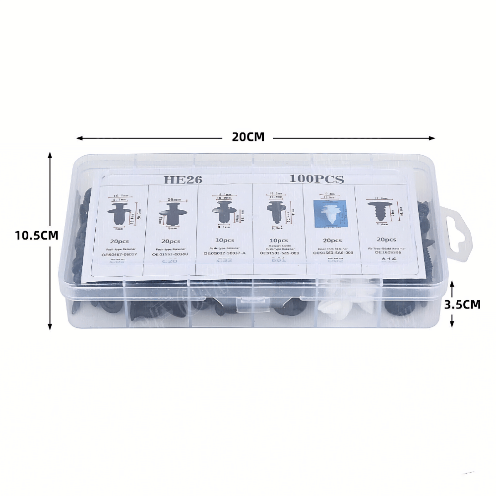 Klip Bemper Mobil 100 Pcs Baut Pengunci Bodi Motor Mobil Panlel Pintu Universal - Gambar 3