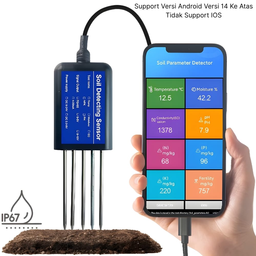 Soil Tester 8 in 1 Digital USB Alat Ukur pH Tanah NPK Terbaik - Gambar 3