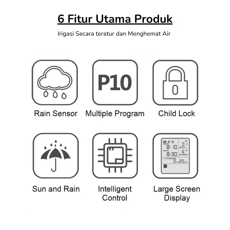 Digital Water Timer Kran Irigasi Otomatis Sensor Hujan Otomatis Penyiram Tanaman Kebun - Gambar 4
