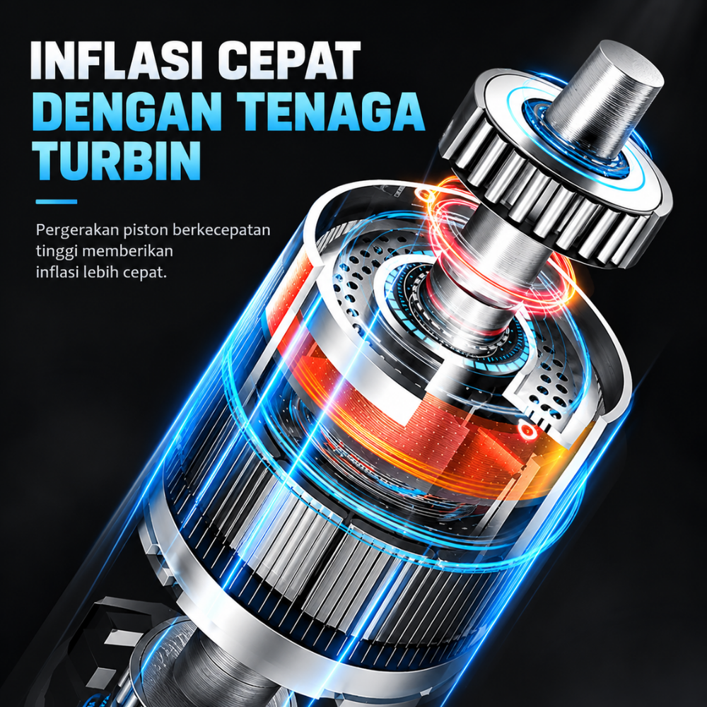 Pompa Ban Mobil dan Motor Elektrik Portable Digital dengan Layar LCD Baterai 6000mAh - Gambar 4