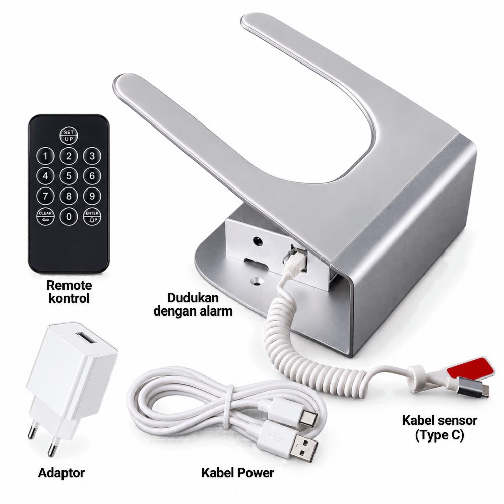 Stand Holder Tablet Anti Maling dengan Alarm dan Remote Kontrol - Gambar 5