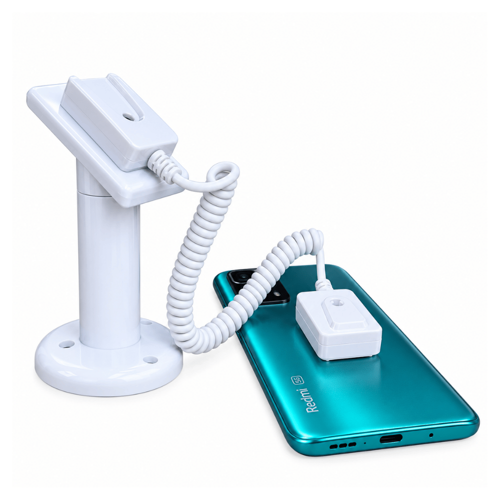 Stand Holder HP untuk Display Toko dengan Kabel Pengaman Spiral, Dudukan Smartphone - Gambar 5
