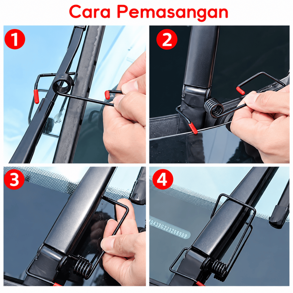 Penguat Wiper Kaca Mobil 2 PCS Pegas Tambahan Wiper Universal - Gambar 5