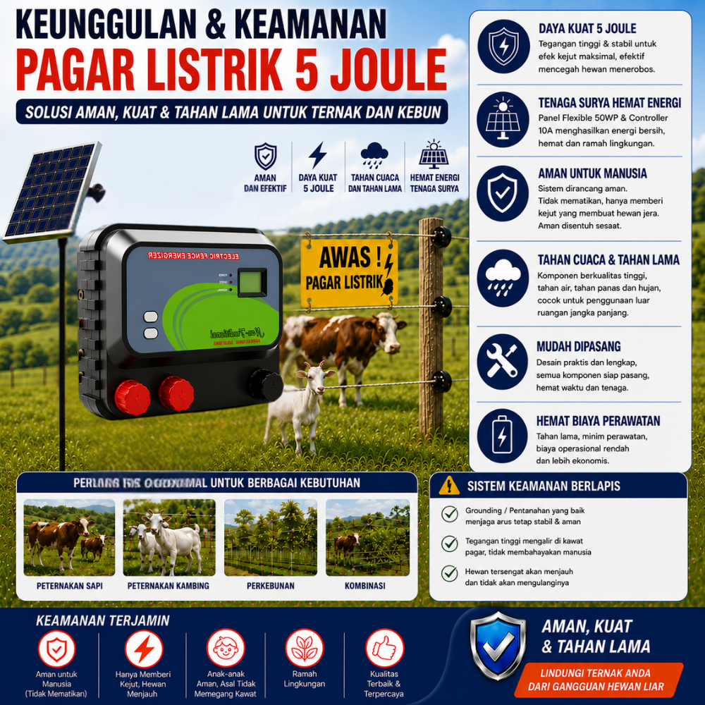Pagar Listrik TH-SAFER Untuk Paket 1 Hektar 10.000 Meter Persegi Perumahan Villa BTS - Gambar 5