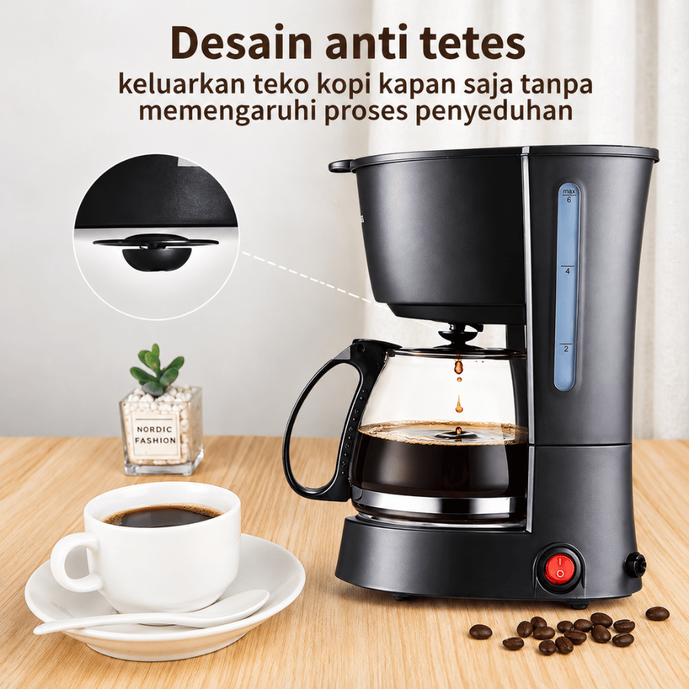 Mesin Pembuat Kopi Tetes Elektrik 2 in 1 Coffee Maker Multifungsi - Gambar 6