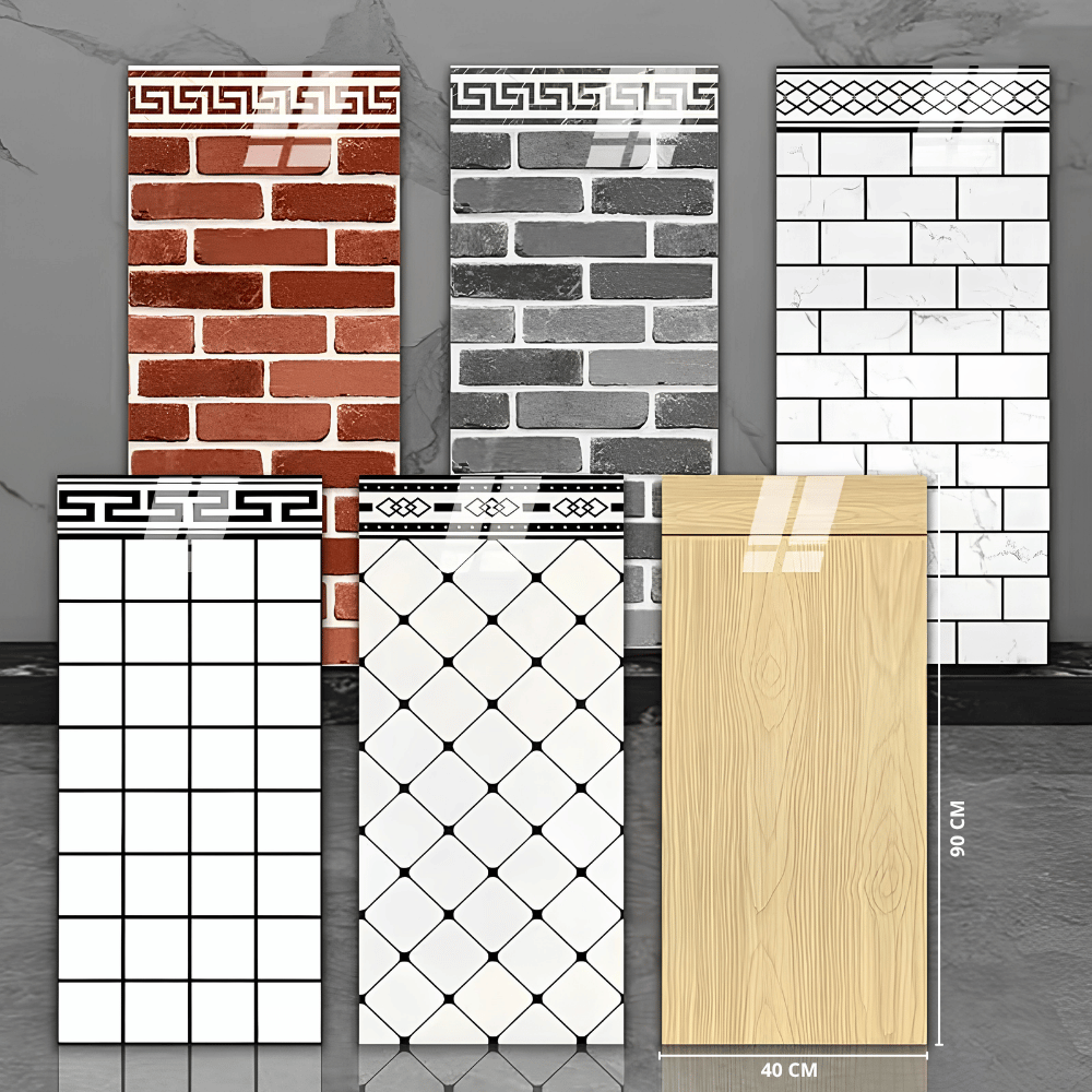 Wallpaper foam Sticker Dinding 5 Lembar Ukuran 40x90 cm Marble Sticker Vinyl Motif Elegant - Gambar 3