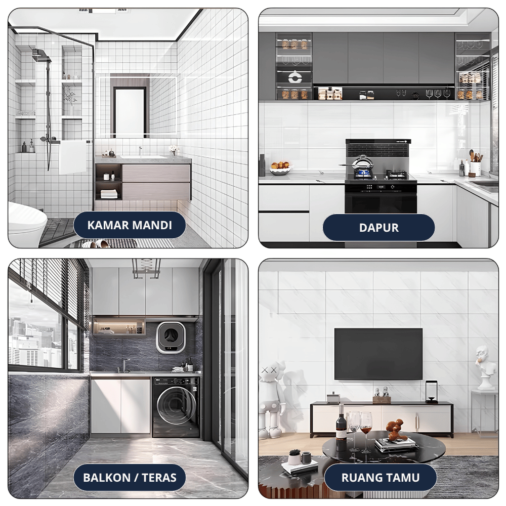 Wallpaper foam Sticker Dinding 5 Lembar Ukuran 40x90 cm Marble Sticker Vinyl Motif Elegant - Gambar 5