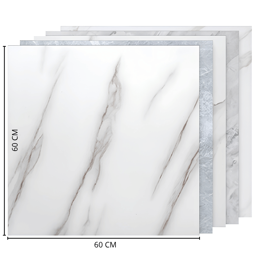 Vinyl Lantai Stiker Keramik Dinding 60x60 cm Motif Marmer Granit Texture - Gambar 2