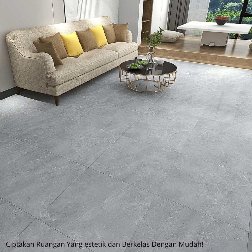 Vinyl Lantai Stiker Keramik Dinding 60x60 cm Motif Marmer Granit Texture - Gambar 3