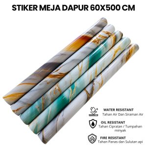 Stiker Wallpaper Meja Dapur Anti Air dan minyak 60X500 CM Motif Maemer Granit Batu Alam