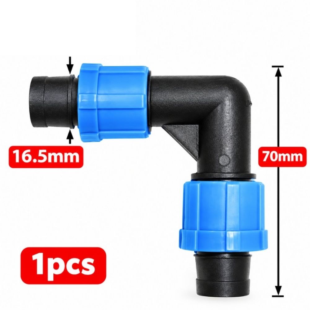 Konektor Selang Drip Irigasi Pertanian 16mm T Elbow Valve Stop Kran Sambungan - Gambar 3