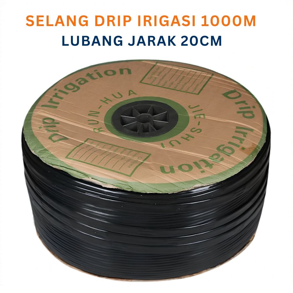 Selang Drip Irigasi 1/2 Inch 1000 Meter Tebal 200 Mikron