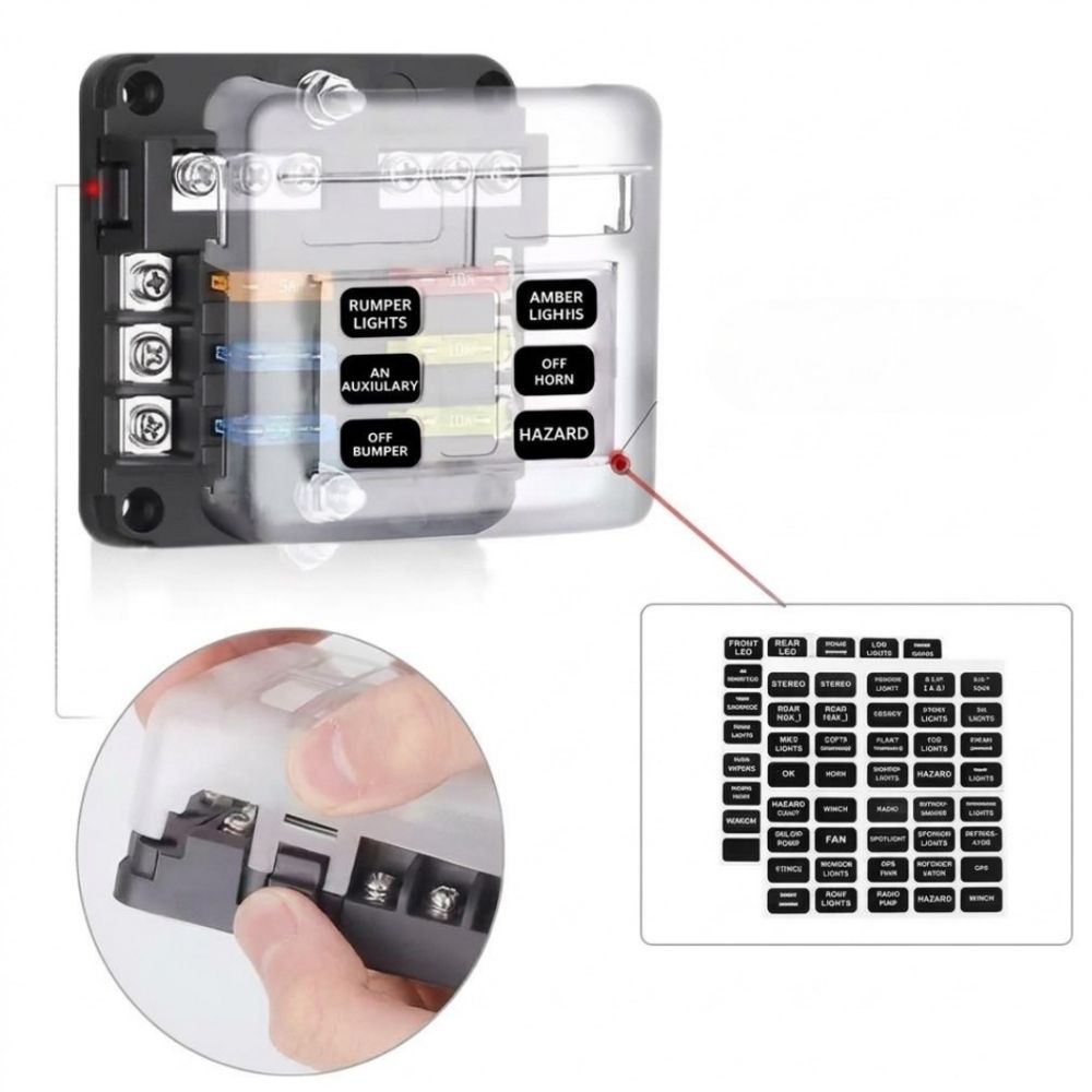 Rumah Sekring Fuse Box 6 Jalur Pengaman Sekring Mobil Fuse Holder - Gambar 4